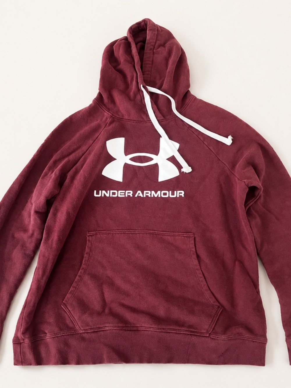 Under Armour Burgundy Big Logo Pullover Hoodie Size Small